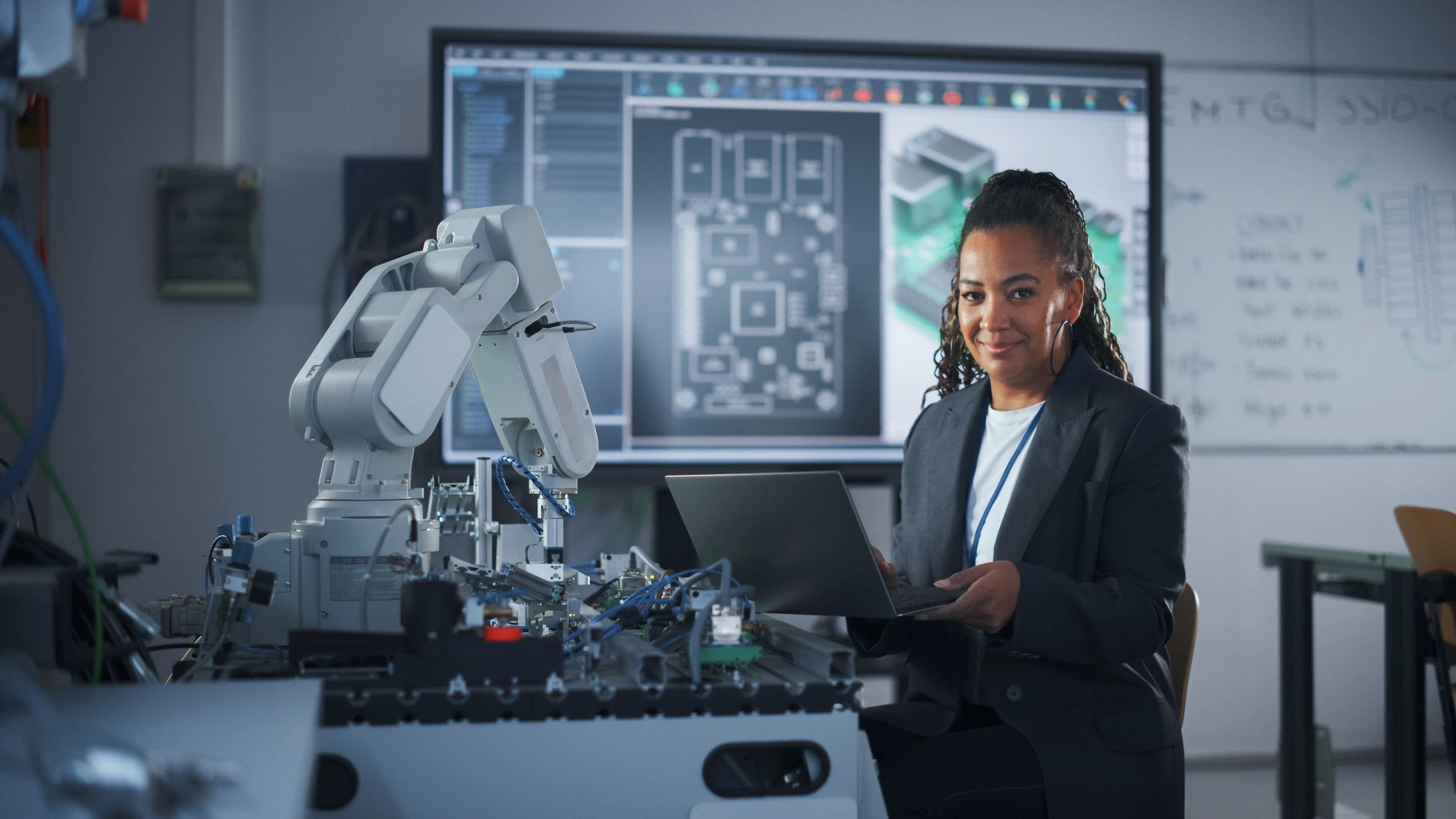 Developer working with advanced technology equipment